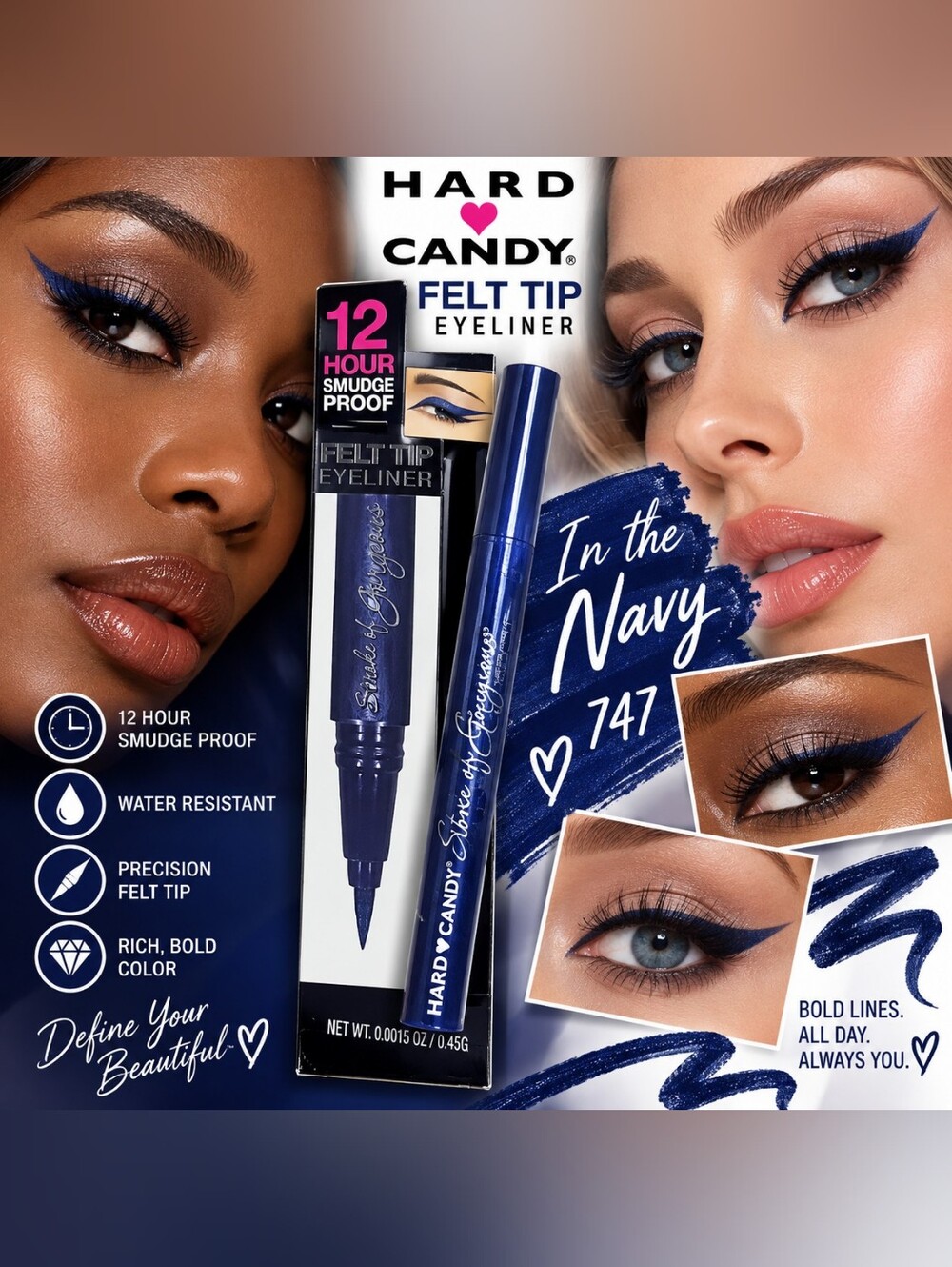 Hard Candy Felt Tip Eyeliner — Navy Blue (In the Navy 747)